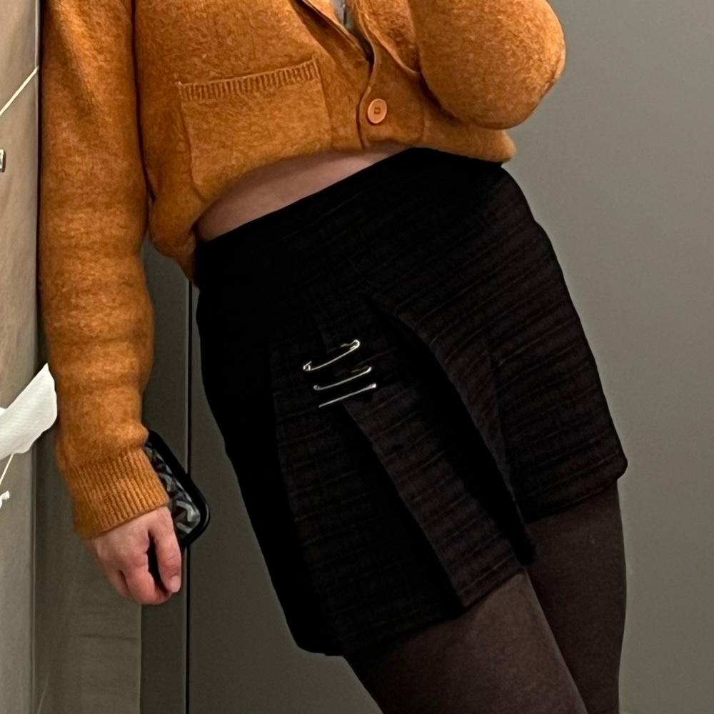 Alice + Olivia Plaid Brown Skirt